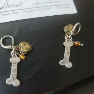 Dog bone earrings
